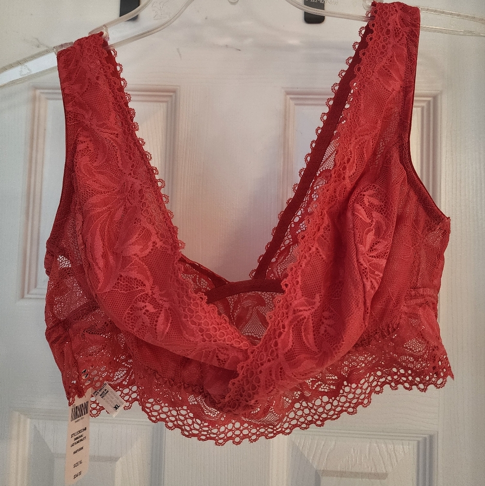 Soma Red Lace Plunge Bra